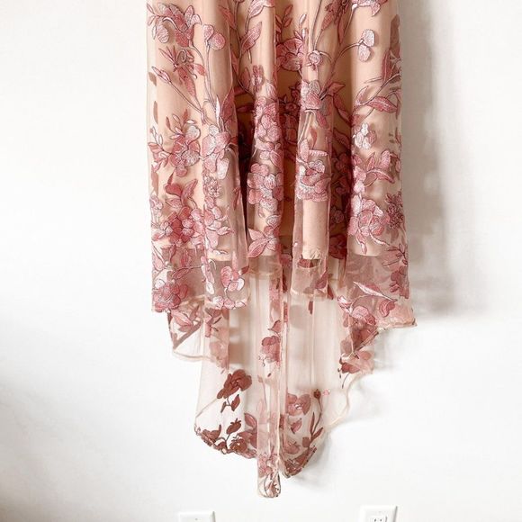 TWO SISTERS SASKIA HIGH LOW DRESS EMBROIDERY ROSE Sz XS/2 - Picture 12 of 16